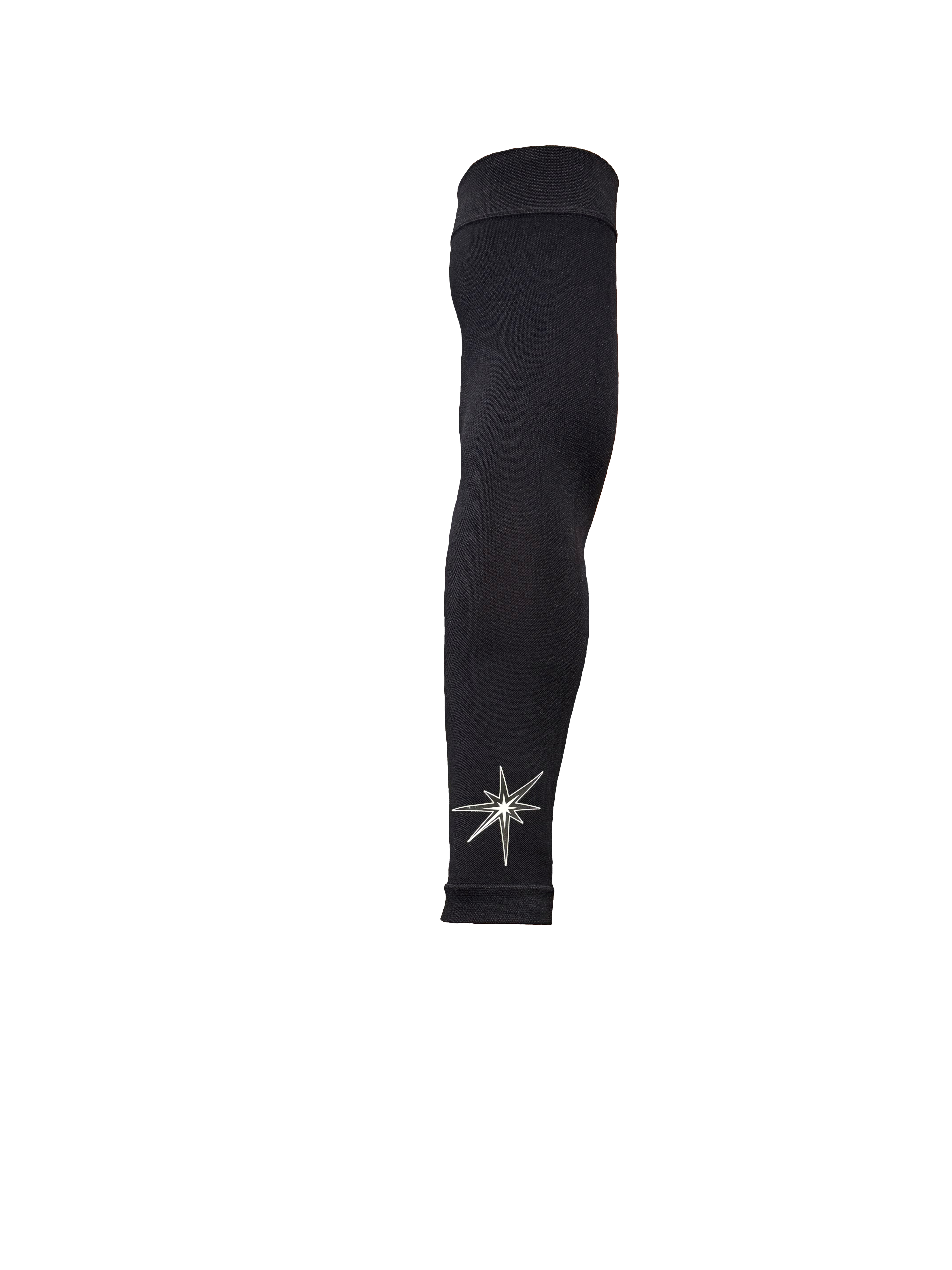 Black graduated compression arm sleeve.