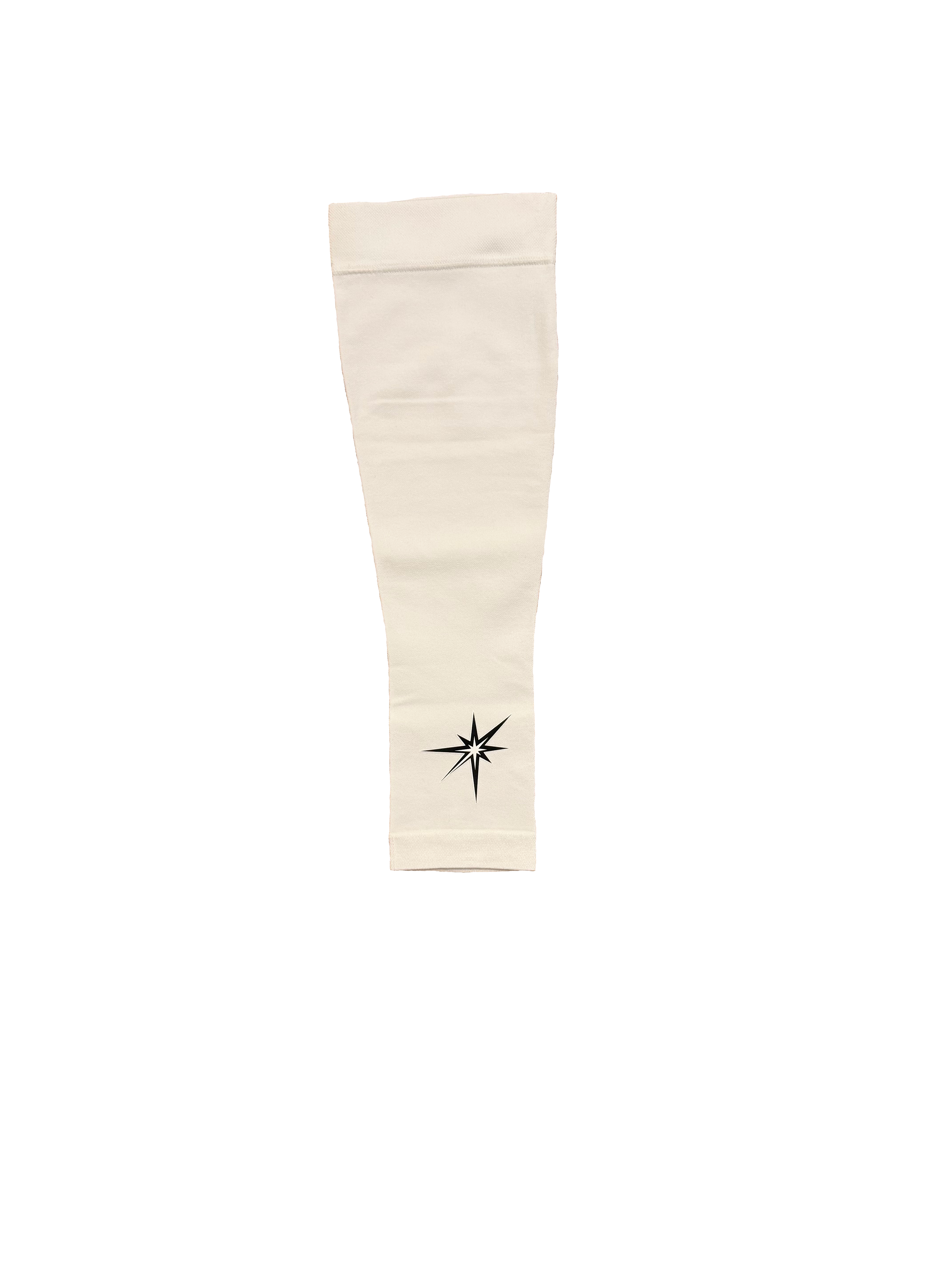 White graduated compression arm sleeve.