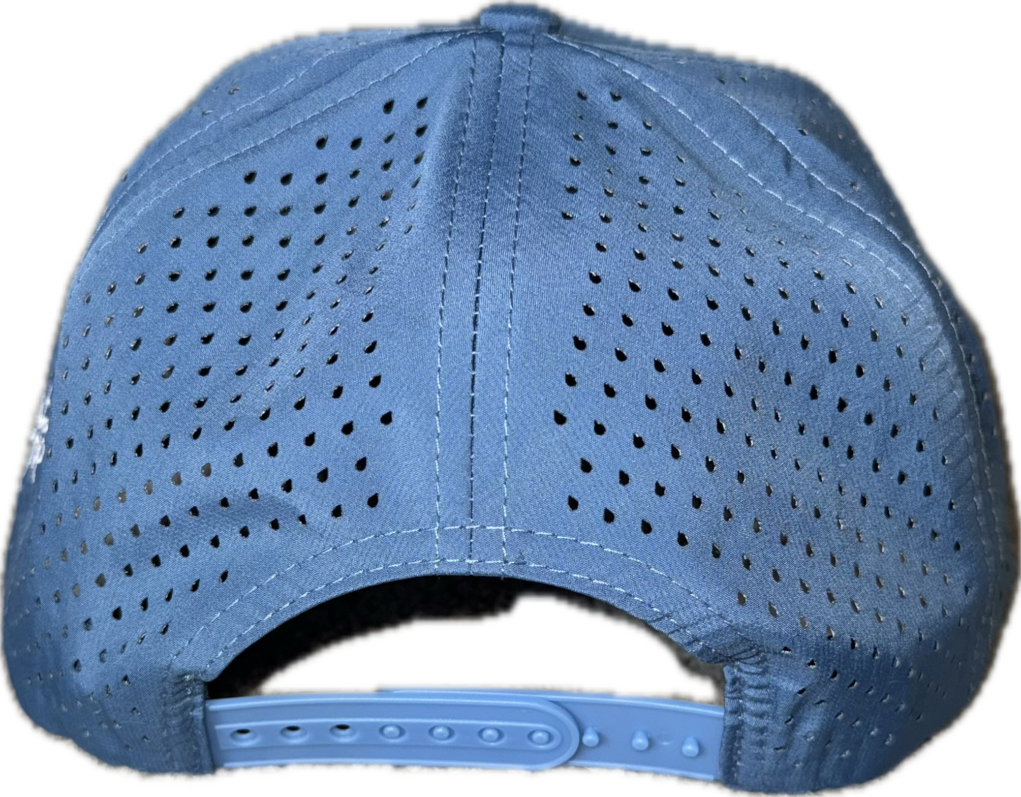 Sky blue 5 panel rope hat.