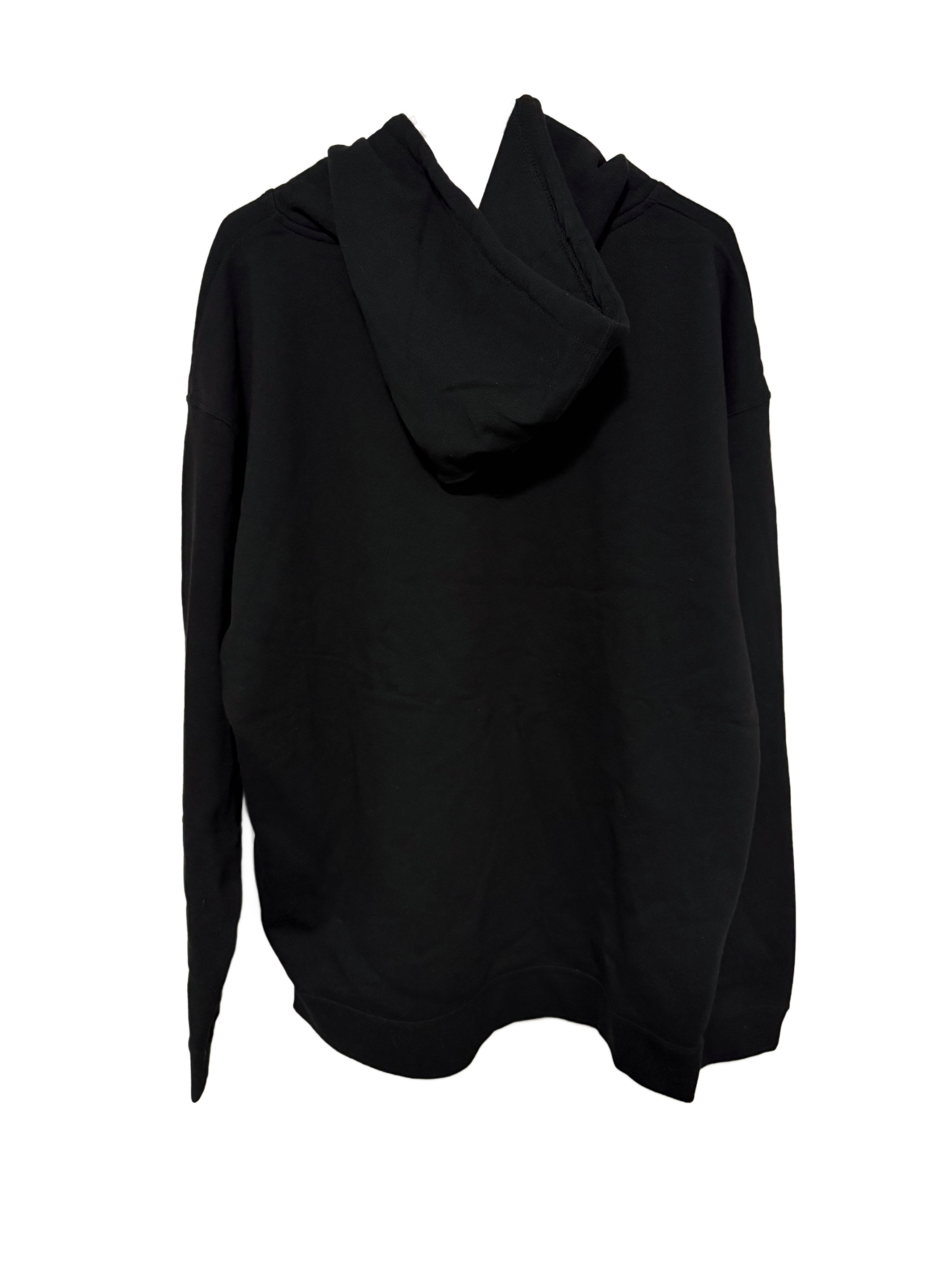 Stellar Hoodie hanging. Black color.