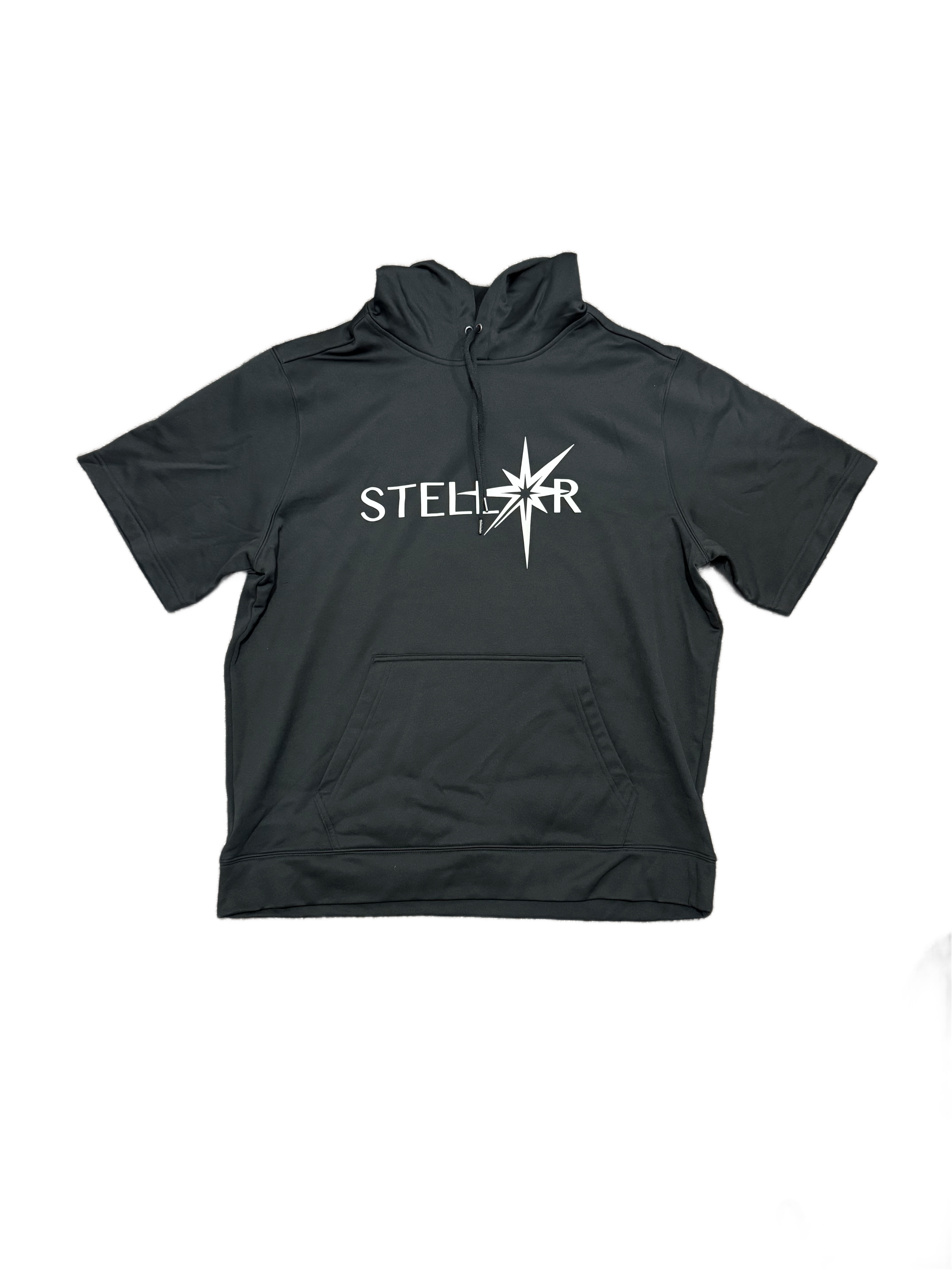 Black Stellar Short Sleeve Hoodie.
