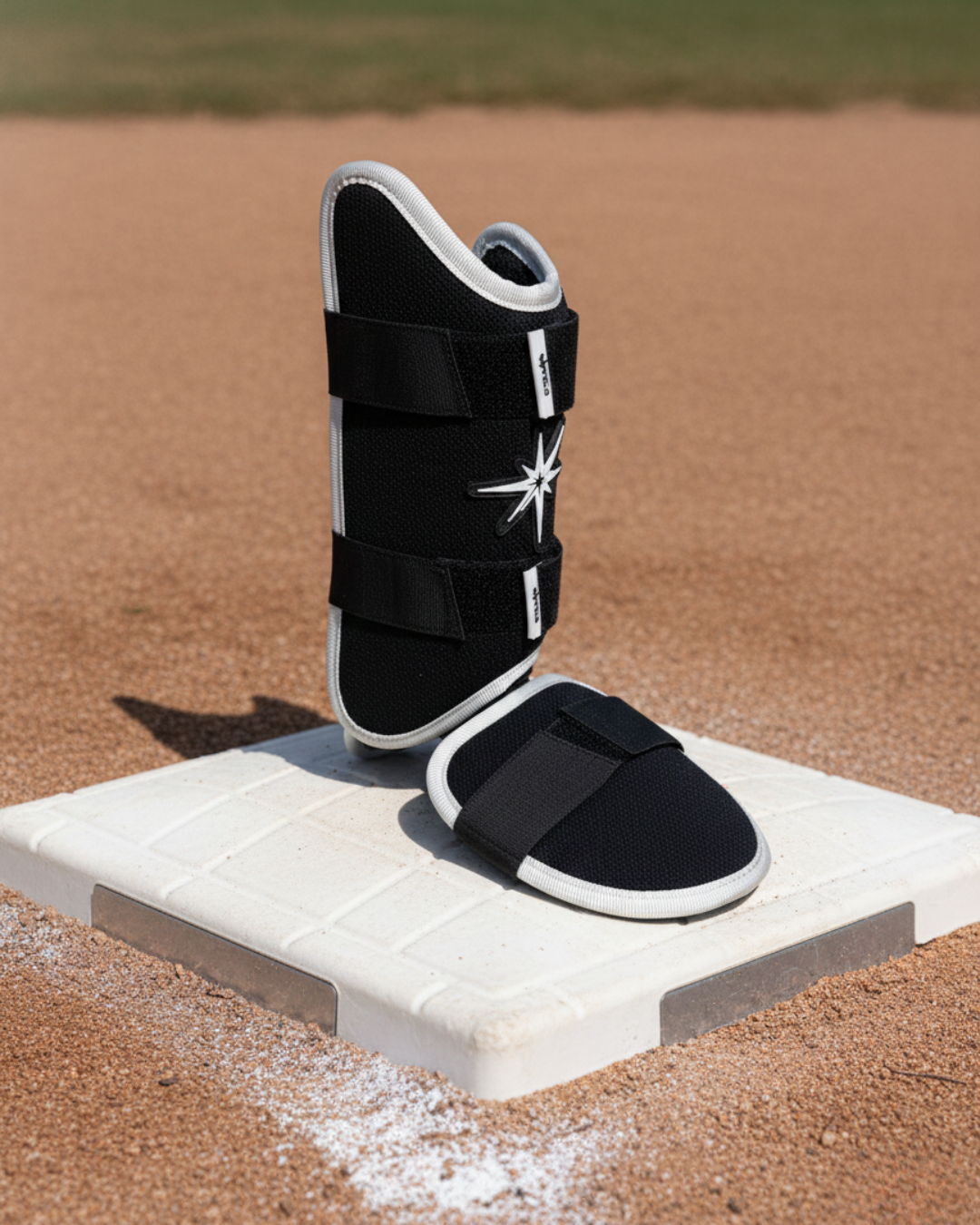 Protective Guards for sport, featuring adjustable straps and padded design for enhanced safety and comfort.