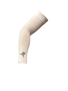 White graduated compression arm sleeve.