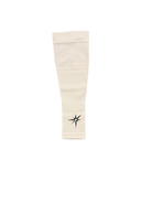 White graduated compression arm sleeve.