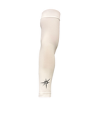 White graduated compression arm sleeve.