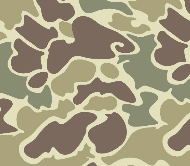 Camouflage pattern in brown, green, and beige colors