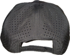 5 panel hat with snapback adjustability that is moisture wicking.