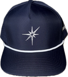 Navy 5 panel rope hat.