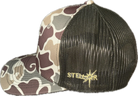 Camo 6 panel trucker hat.