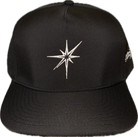 5 panel hat with snapback adjustability that is moisture wicking.