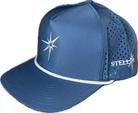Sky blue 5 panel rope hat.