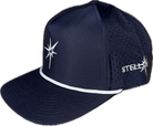 Navy 5 panel rope hat.