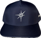 5 panel hat with snapback adjustability that is moisture wicking.