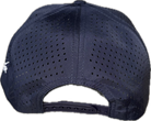 5 panel hat with snapback adjustability that is moisture wicking.