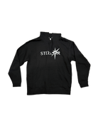 Stellar Hoodie laying flat, black color.