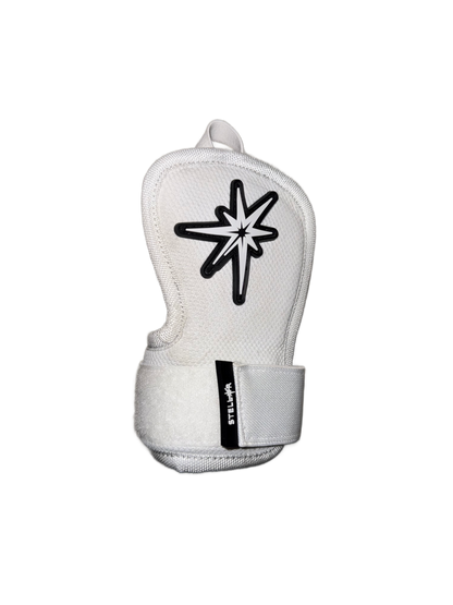 Stellar Hand Guard featuring a protective shell, adjustable strap, and ergonomic design for hitters.