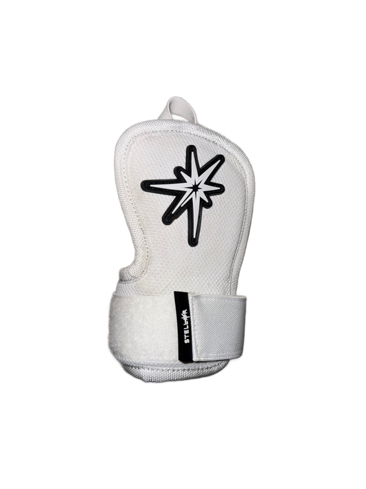 Stellar Hand Guard featuring a protective shell, adjustable strap, and ergonomic design for hitters.