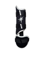 Stellar Leg Guard featuring a protective shell, adjustable straps, and ergonomic design for hitters.