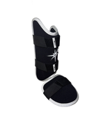 Stellar Leg Guard featuring a protective shell, adjustable straps, and ergonomic design for hitters.