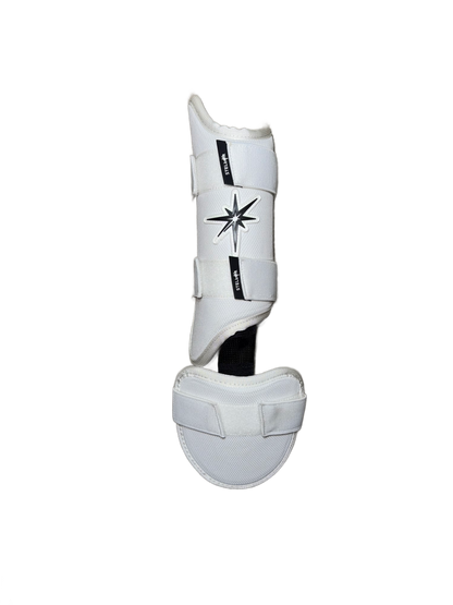 Stellar Leg Guard featuring a protective shell, adjustable straps, and ergonomic design for hitters.