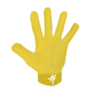 Yellow glove with a brand logo on a white background