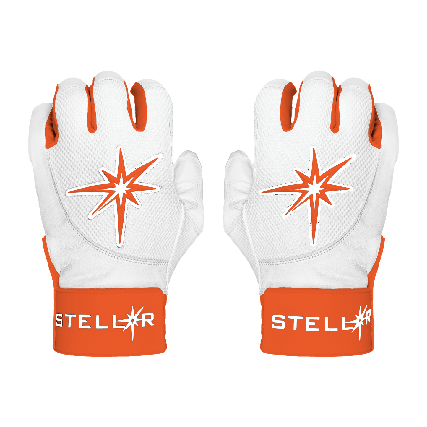White/Orange Batting Gloves