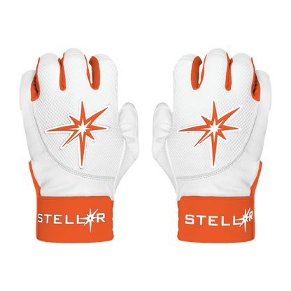 White/Orange Batting Gloves
