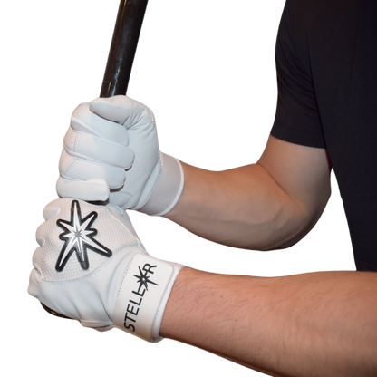 ALL WHITE Batting Gloves